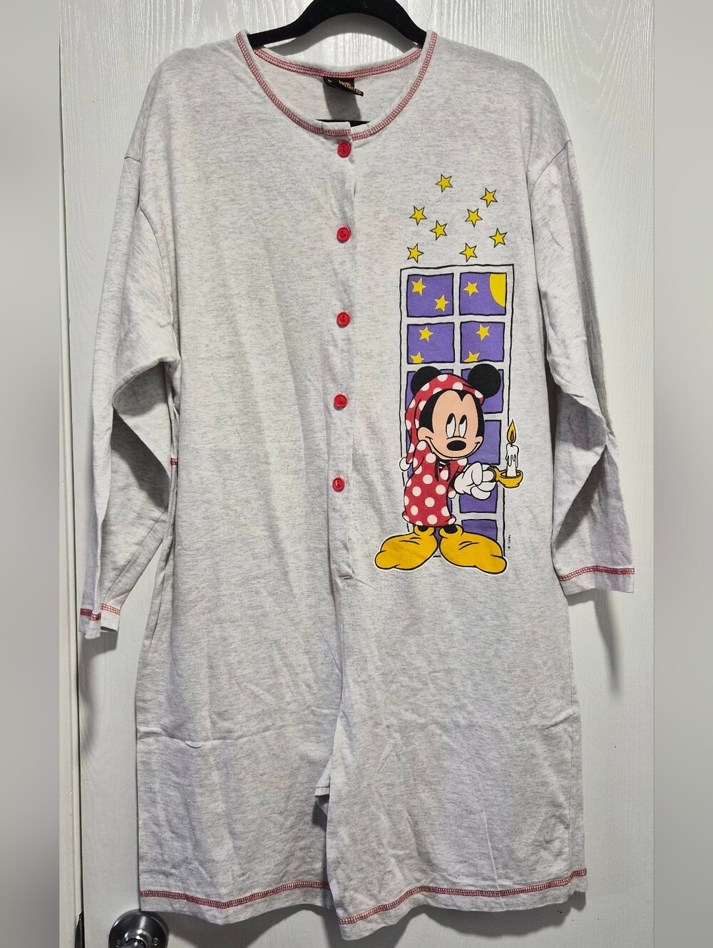Disney Unlimited Mickey Mouse Vintage 90s Adult Romper Pajamas One Piece O/S